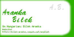 aranka bilek business card